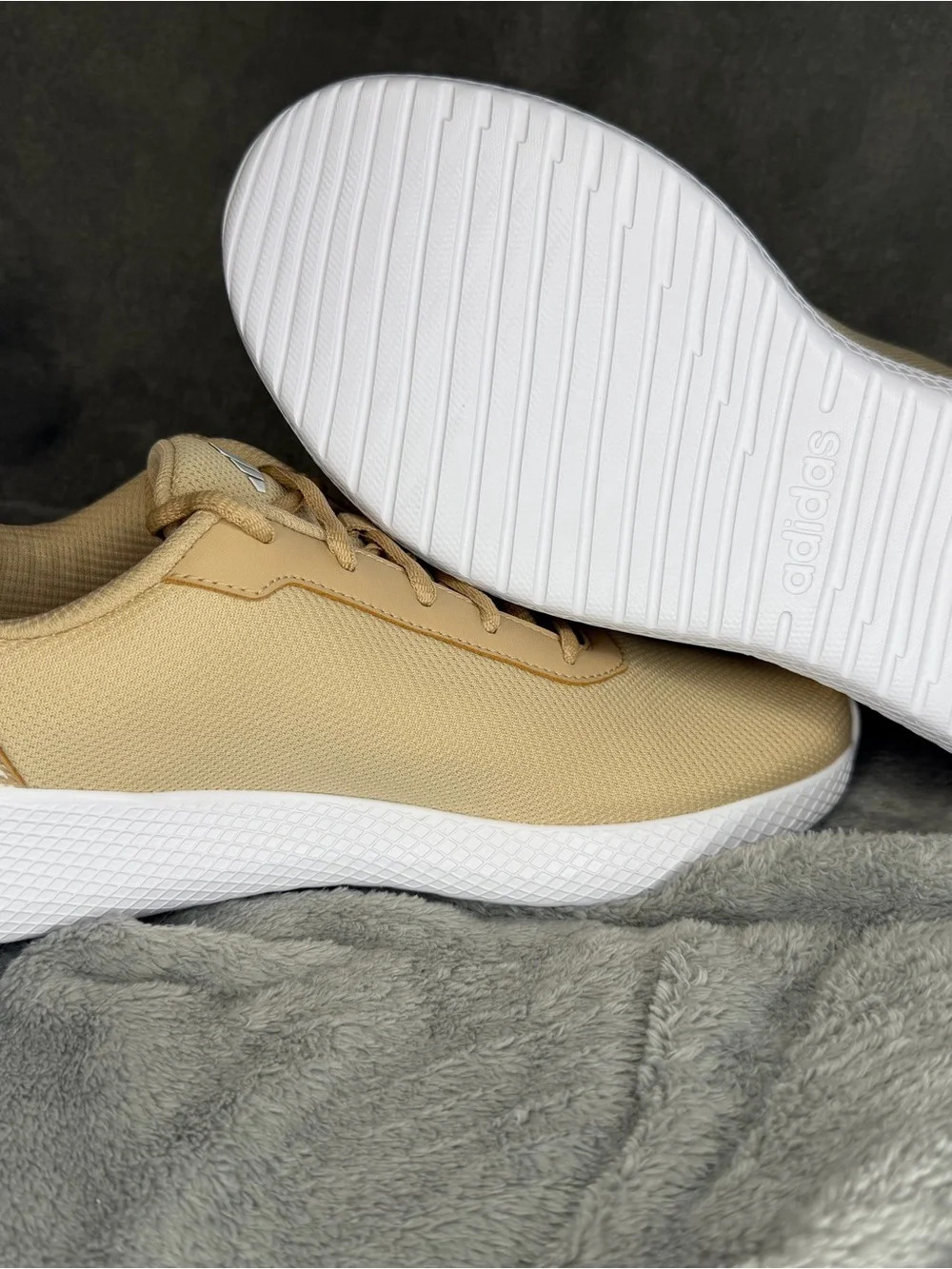 adidas Men's Tan Athletic Sneakers with White Sole